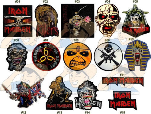 Parche Bordado Musica Rock Iron Maiden Eddie Metal X Unidad 1