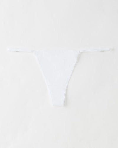 White Wanama Official Bella Microfiber Thong with Adjustable Straps 0