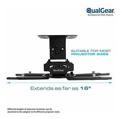 Soporte De Techo Para Proyector Qualgear Prb-717-blk Negro 4