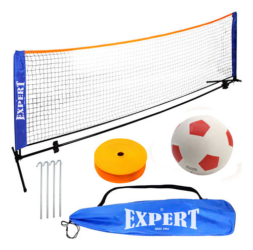 Expert Fitness Set Red De Fútbol Tenis Playa + Soporte + Bolso - El Rey 0