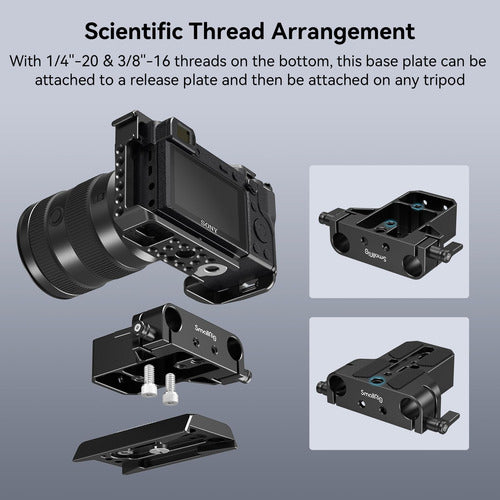 Placa Base P/ Cámara Smallrig Sony Canon Varilla Lws 15mm 3
