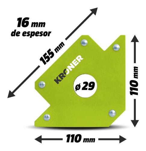 Kroner Inverter Welder 180 A + Professional Photo-Sensitive Mask + 2 Magnet Squares 4" 6