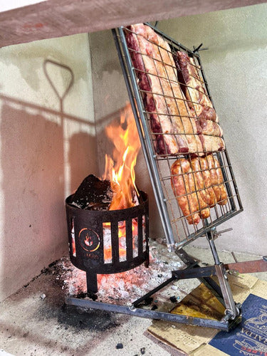 Asador Cruz Tipo Libro Mediano Ideal Para Parrilla 1