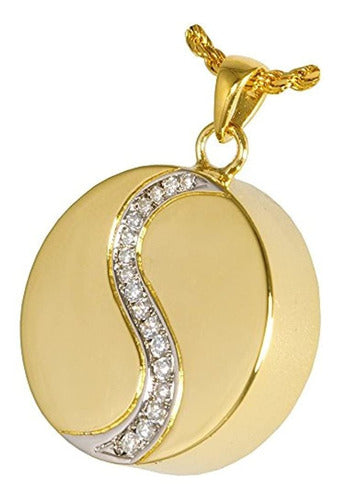 Memorial Gallery 3478 Gp Yin Yang With 14K Gold-Plated Crystals 0