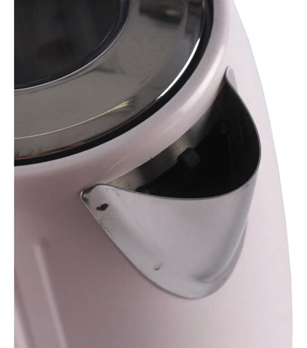 Electric Kettle White Pink Stainless Steel 1.7L 1850W 220V 50Hz 3