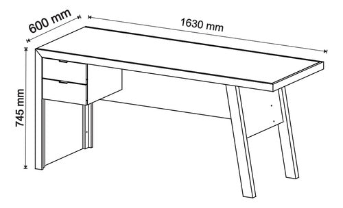 Mesa Com 2 Gavetas Me4122 Mdp Amendoa - Gran Belo 2