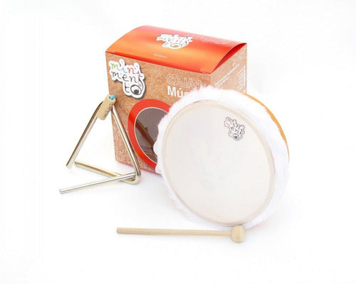 Minimento Kit Instrumentos Musicales Percusion Tambor Eco Y Triangulo 0