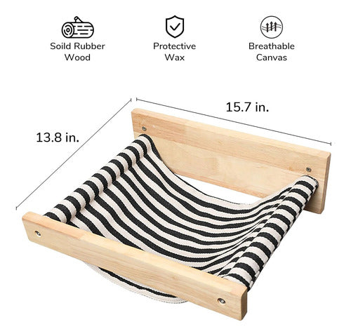 Cama De Gato Colgante Madera Perchas Para Dormir Relajarse 1