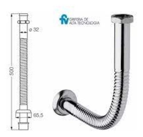 FV Chrome Flexible Lavatory Drain 0239.02 1