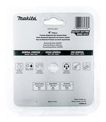 Makita 2 Pack - 4" Segmented Rim Diamond Blades 3