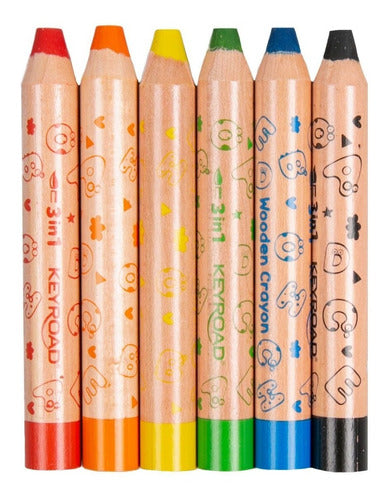 Keyroad Jumbo Soluble Wax Crayons with Brush + Sharpener 0