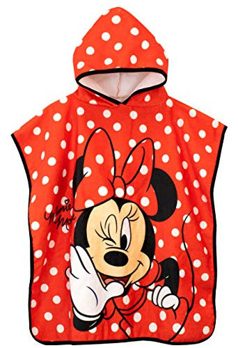 Disney Poncho De Toalla Con Capucha Para Niña Minnie Mouse T 0