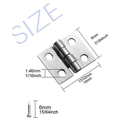 Mini Bisagras De Laton Retro - 100 Pcs. 10x8mm Plateadas 1