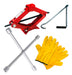 MS Cricket Scissor Jack 1 Ton + Cross Wrench + Ultra-Resistant Gloves 0