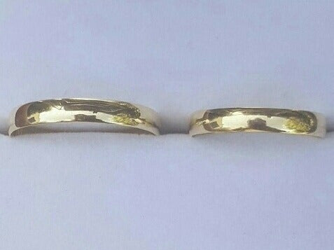 Par Alianzas 3x1mm Todo Oro 18k Bombe. 0