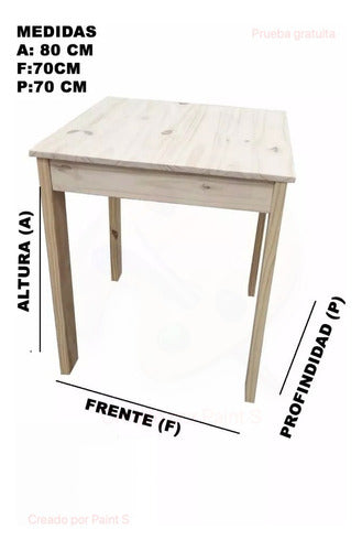 Diverso Solid Pine Wood Dining Table 70x70x80cm 1