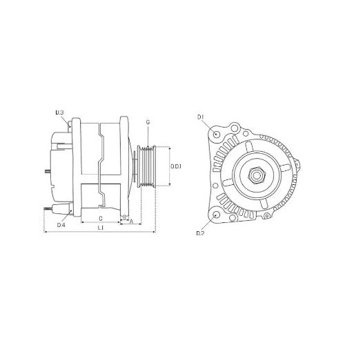 Estrada Universal Alternator 12v 70a Falcon Chevrolet Dodge 3