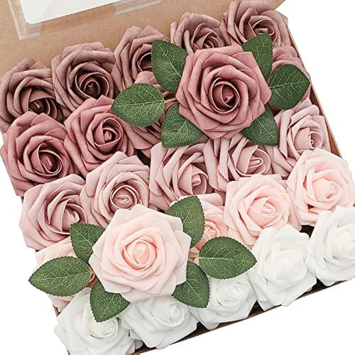 Floroom Real Looking Dusty Rose Artificial Flowers - 25 Pieces 0