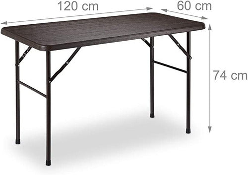 Premium Imported Rectangular Rattan Folding Table 120 cm 4