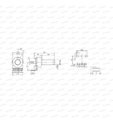 ELUMILED 2 Linear Stereo Potentiometer 25k 6 Pins Grooved Shaft 6mm 2