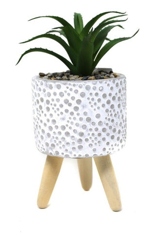 Cinderella Decoracion Cement Pot Petit with Artificial Plant 16cm 0