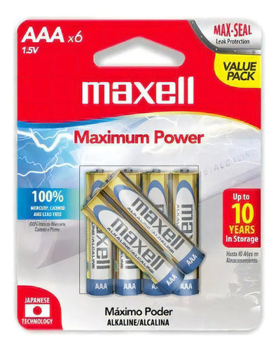 Maxell Alkaline Batteries AAA Pack of 6 Units 0