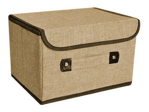 Home Basics Organizer Storage Box in Linen Fabric 45x30 16