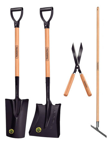 Tramontina Gardening Combo Kit: Spade + Rake + Pruning Shears 0