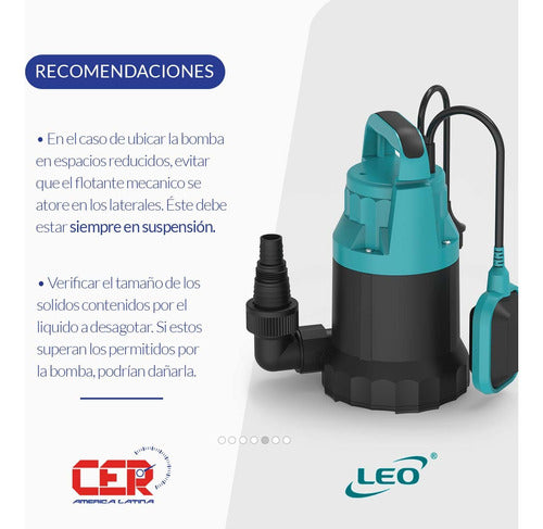 Leo Submersible Drain Pump XKS400PL Clean Water 0.5HP 220V 5