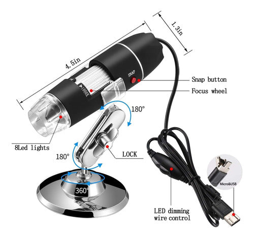 Endoscopio De 2mp  Microscopio Digital Zoom Cámara Lupa + So 3