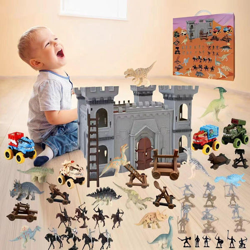 Conjunto De Juguetes De Castillo Medieval Diy Con Dinosaurio 3