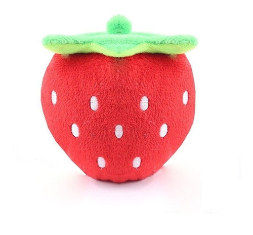 Oasis Set of 2 Strawberry Design Plush Toys with Squeaker 1