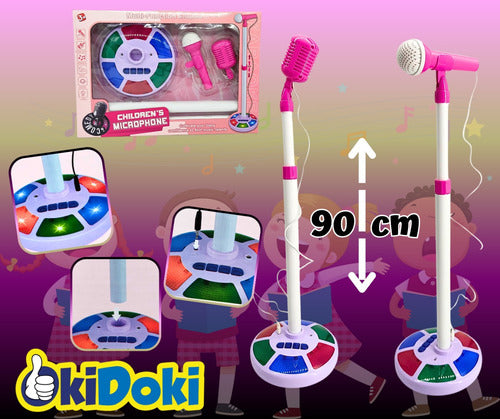 Microfono De Juguete Con Soporte, Luz Y Sonidos-okidoki. 1