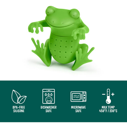 Infusor De Chá Genuíno Fred Tea Frog Silicone Green 1