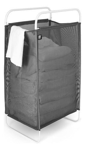 Umbra Cinch Grey/White Laundry Basket 0