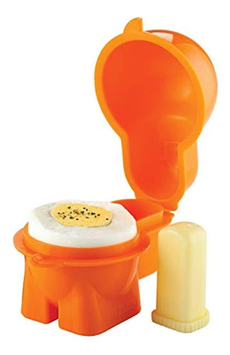 Hutzler Egg To-go Snack Container Con Spice Shaker, Naranja 0