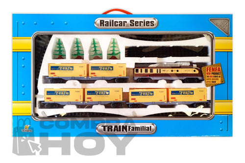 Fenfa Battery-Powered Train Set, Locomotive + 3 Container Cars, 325 cm, Model 8315 3