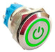 Pulsador Con Logo Boton Led Verde 22mm Con Retencion + Cable 1