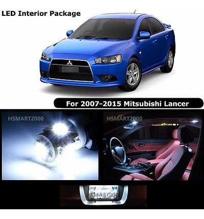 Mitsubishi 6pcs Cool White LED Interior Light Package Kit for 2009 1