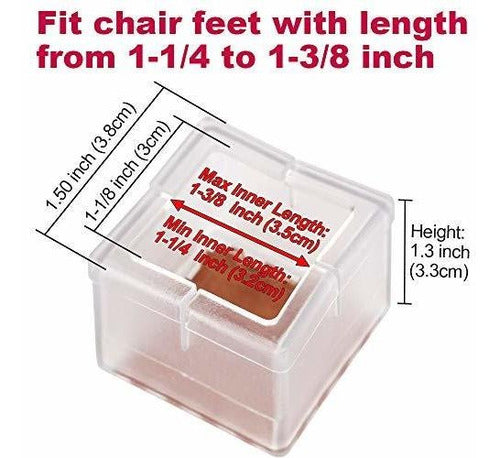 Square Furniture Leg Protectors 32mm to 35mm - Set of 32 2