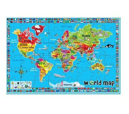 Sunta Alfombra Infantil Goma Eva Encastrable Mapa Del Mundo 48 Pcs 0