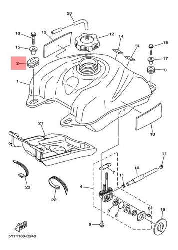 Yamaha Goma Delantera Tanque Nafta Raptor 350 - Panella 0