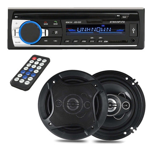 Car Combo: Bluetooth USB FM Stereo + 16 cm 500W Speakers 0