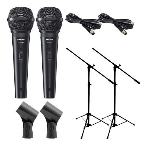 Shure Combo 2 Microphones + 2 Stands + Accessories 0