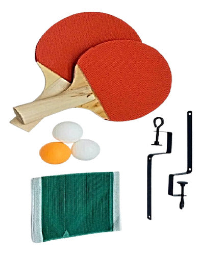 Ping Pong Set with Rackets and Net 0