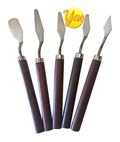 Set of 5 Metal Palette Knives for Oil and Acrylic Artists 1
