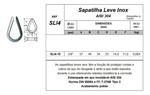 20 Unid. Sapatilha Em Aço Inox 10mm (3/8) 1