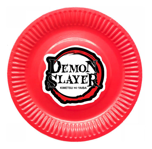 Soria Miguez Pack of 10 Disposable Plates Kimetsu No Yaiba Demon 1