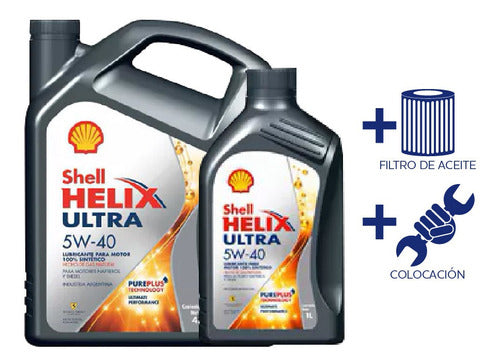 Cambio Aceite Shell Helix Ultra 5w40 5l +fil Ac Focus 1.6, 0