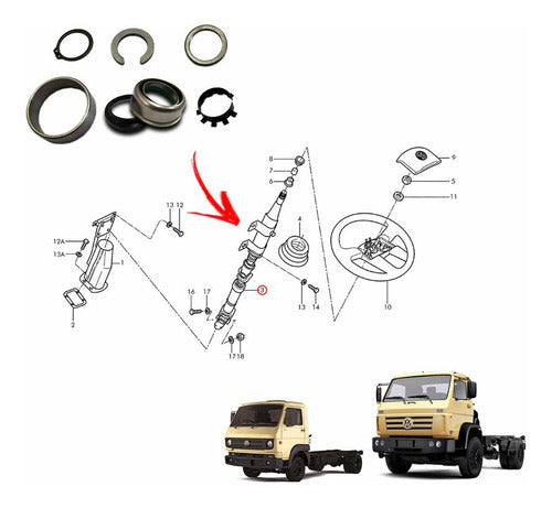 Bucha Rolamento Coluna Direção Caminhão Vw 23220 17210 1